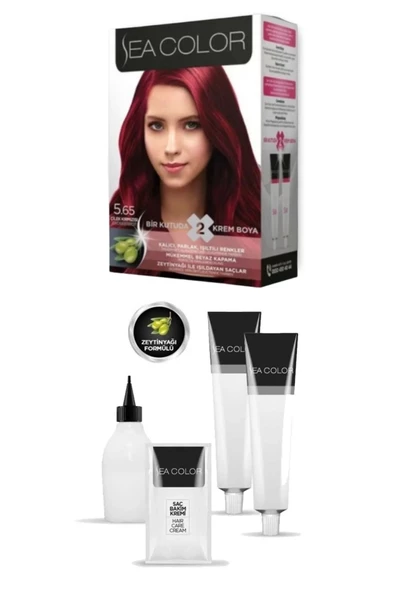 Sea Color 5/65 Saç Boyası Çilek Kırmızısı 100 ml x 2 Kutu - Resim 2