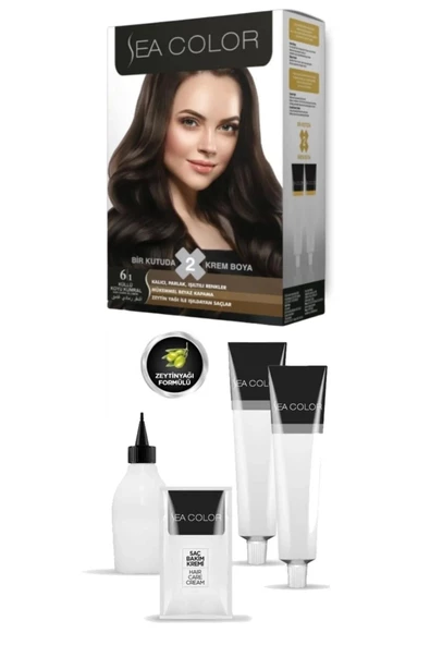 Sea Color 6/1 Saç Boyası Küllü Koyu Kumral 100 ml x 2 Kutu - 2