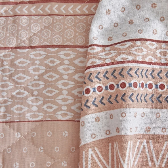 Karaca Home Keira Summer Set Çift Kişlik Pikeli Takımı Somon - 9