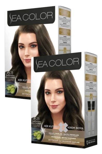 Sea Color 6/11 Saç Boyası Yoğun Koyu Küllü Kumral 100 ml x 2 Kutu