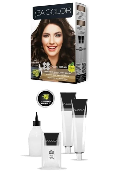 Sea Color 3/4 Koyu Kestane Saç Boyası 100 ml x 2 Kutu - Resim 2