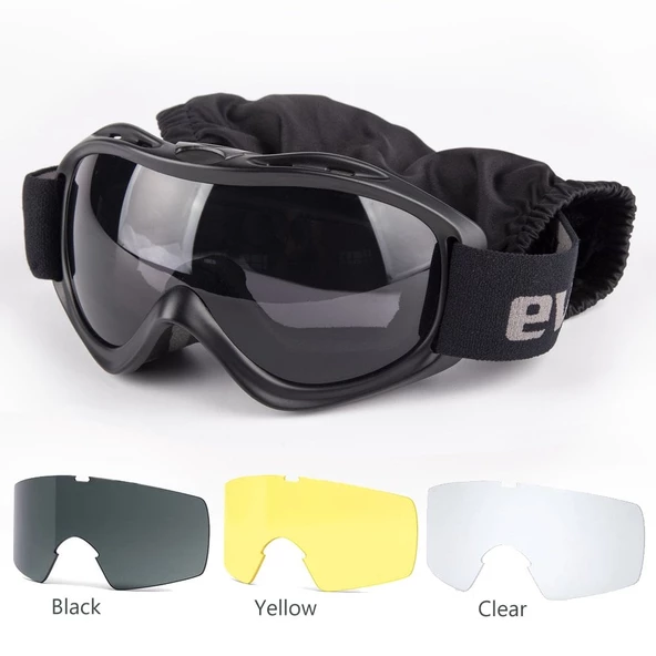 Evolite Ballistik Protector Goggle-Black MIL-PRF - 12