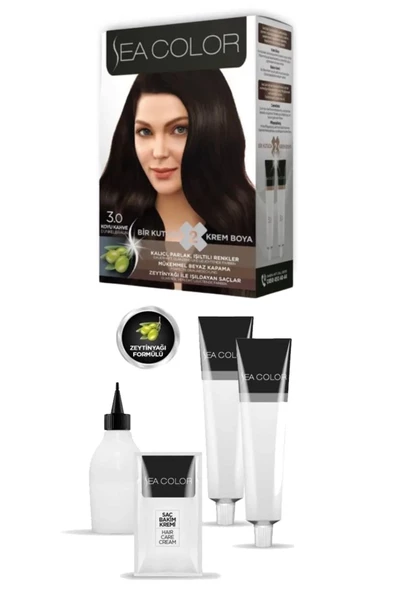 Sea Color 3/0 Saç Boyası Koyu Kahve 100 ml x 2 Kutu - 2