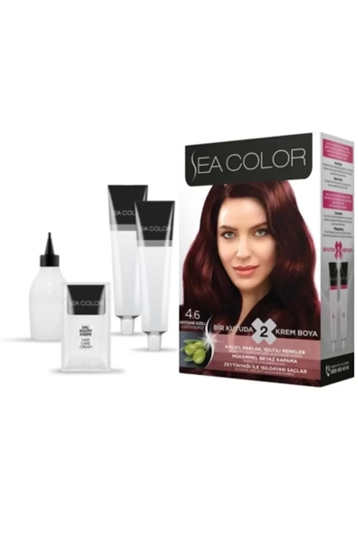 Sea Color 4/6 Saç Boyası Kestane Kızılı 100 ml x 2 Kutu - Resim 2