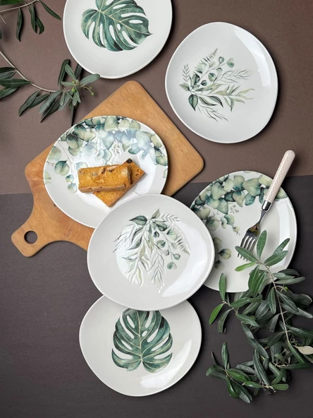 Tabak Evi Porselen Hoja Verde Pebble Pasta Takımı 19x21cm 6 Parça - 7