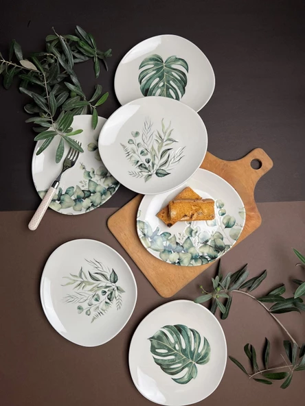 Tabak Evi Porselen Hoja Verde Pebble Pasta Takımı 19x21cm 6 Parça - 2