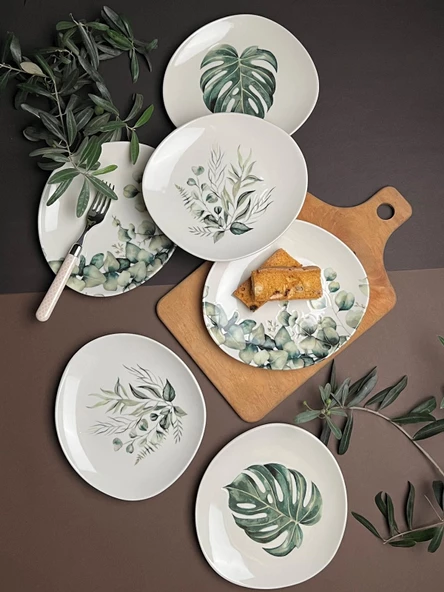 Tabak Evi Porselen Hoja Verde Pebble Pasta Takımı 19x21cm 6 Parça - 3