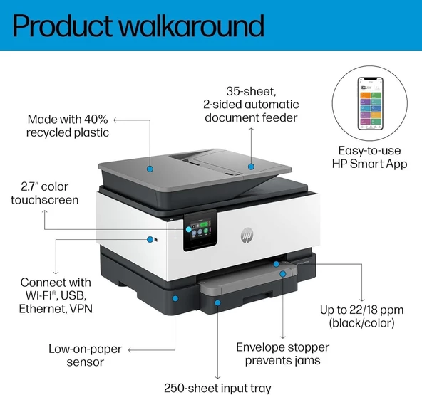 HP Officejet Pro 9123 Çok Fonksiyonlu Yazıcı - 3