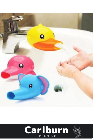 Özel Üretim Dayanıklı PRatik Kolay Montaj Çocuk İlgi Çekici Eğlenceli Sevimli Ördek Musluk Başlığı - 2