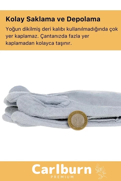 Deluxe Serisi Yanmaz Isıya Dayanıklı Eldiven Kaynak Yangın Için Su Geçirmez Çok Amaçlı Deri Eldiven - 3