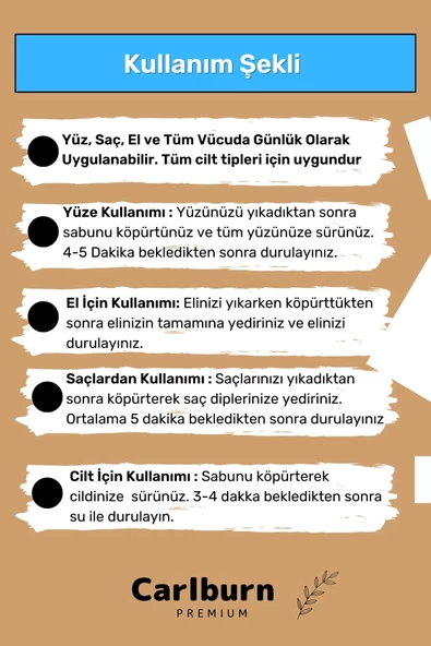 Özel Üretim %100 Doğal Güzel Kokulu El Yüz Saç Vücut Cilt Orijinal Kenevir Sabunu - 1 Adet - 4