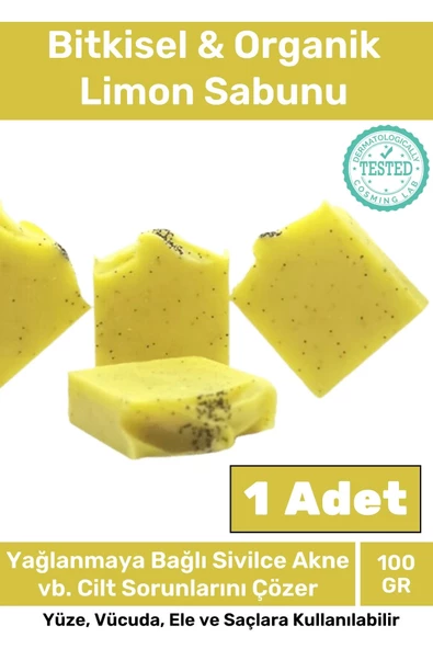 Özel Üretim %100 Doğal Güzel Kokulu El Yüz Saç Vücut Cilt Orijinal Limon Sabunu - 1 Adet