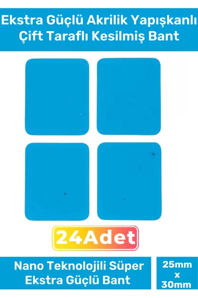 Özel Seri Ekstra Güçlü PE Köpük Esaslı Çift Taraflı Hazır Kesilmiş 25x30mm Asma Bant 24 Adet