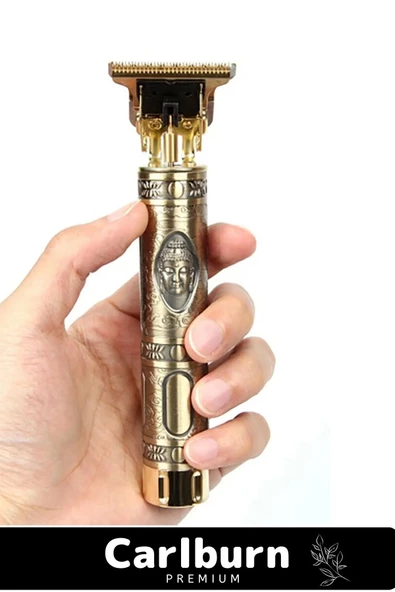 Premium Çelik Kasa Profesyonel Şarjlı Saç Sakal Ense Çizim Lazer Öncesi Tüm Vücut Tıraş Makinesi - 6