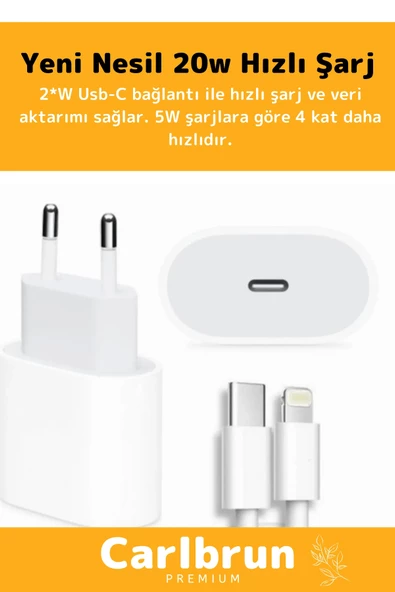 iPhone Tüm Serilere Uyumlu 20w Hızlı Şarj Seti Adaptör Type C Kablosu 7 8 X 11 12 13 14 15 Plus Pro - 2