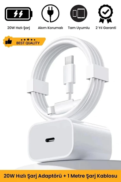 iPhone Tüm Serilere Uyumlu 20w Hızlı Şarj Seti Adaptör Type C Kablosu 7 8 X 11 12 13 14 15 Plus Pro