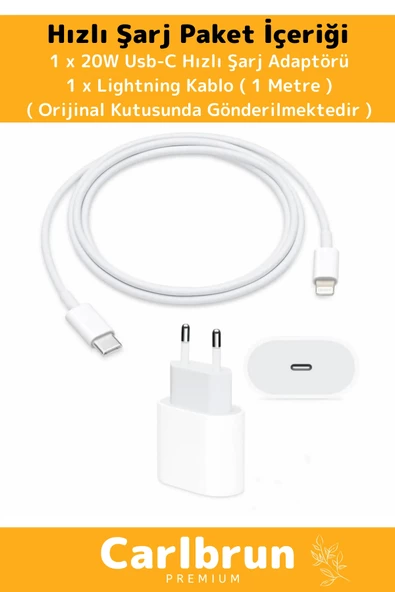 iPhone Tüm Serilere Uyumlu 20w Hızlı Şarj Seti Adaptör Type C Kablosu 7 8 X 11 12 13 14 15 Plus Pro - 3
