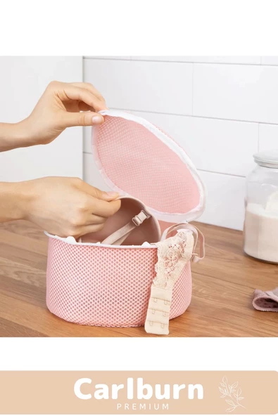 Özel Üretim Kumaş Fermuarlı Dayanıklı Çamaşır Yıkama Filesi Sütyen Yıkama Torbası 2'li Paket 20x15cm - 5