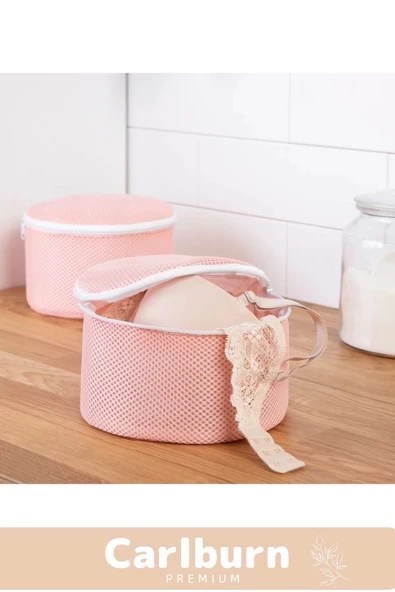 Özel Üretim Kumaş Fermuarlı Dayanıklı Çamaşır Yıkama Filesi Sütyen Yıkama Torbası 2'li Paket 20x15cm - 4