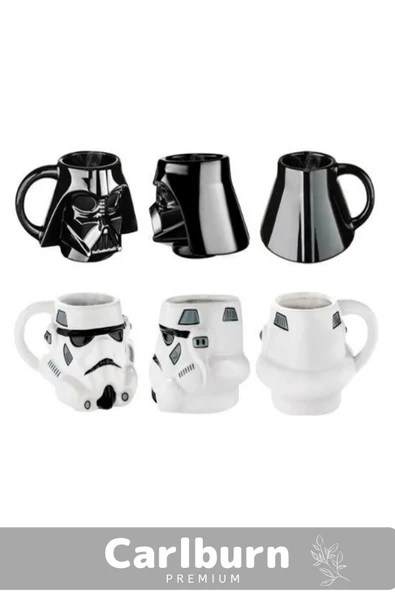 Premium Özel Tasarım Hediye Kutulu Star Wars Şekilli Seramik Kupa 14 x 15 cm 3D Bardak - 2