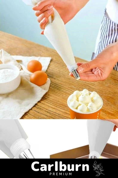 Premium Seri Paslanmaz Çelik Uçlu Pasta Kek Süsleme Torbası Krema Sıkma Seti 10 Parça - 2 Adet - 2