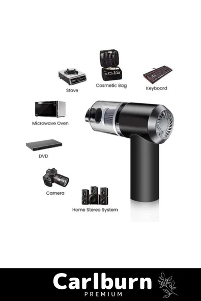 Premium 9000Pa Çekiş 4000mAh Pil Otomatik Aydınlatmalı Taşınabilir Katlanabilir Akülü Araç Süpürgesi - 3