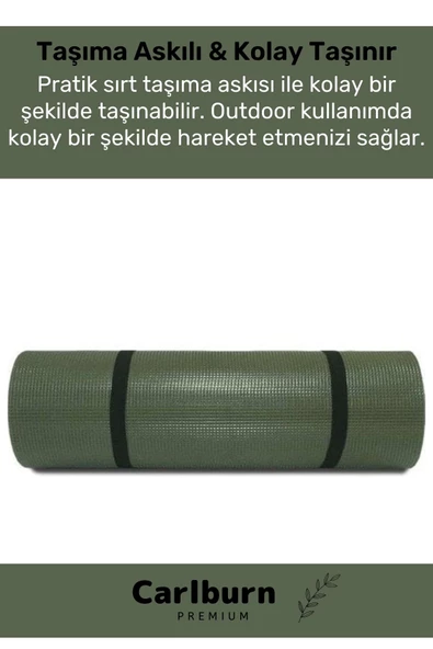 Özel Su Geçirmez 182x60cm Hafif Pratik Dayanıklı Isı Yalıtım 12mm Kalınlık Köpük Askeri Haki Mat - 2