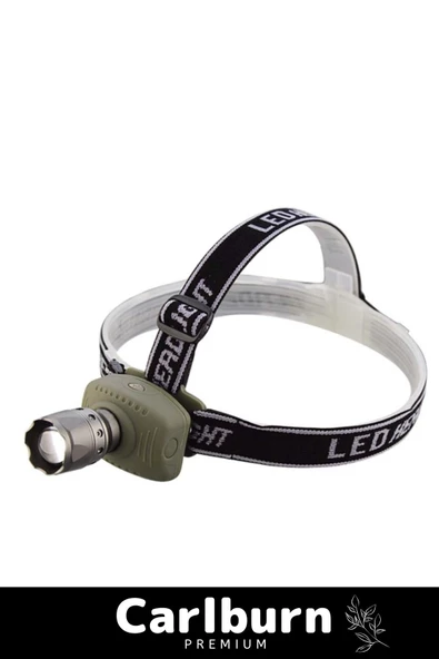 Deluxe Seri 250 Metre Menzilli 130 Lümen Beyaz Işık Plastik Pilli Süper Zoomlu Kafa Lambası - 2