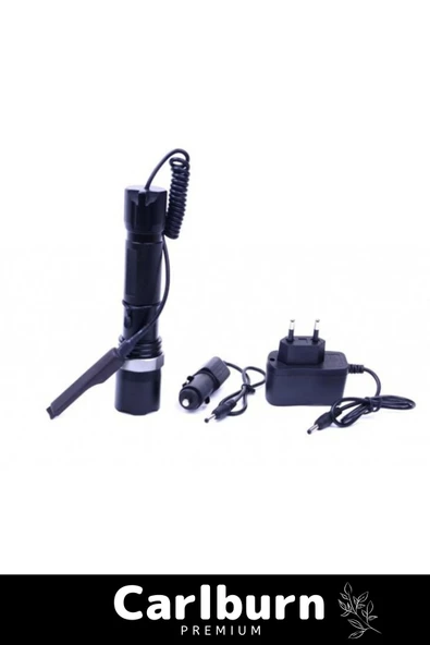 Premium 200 Metre Menzilli Beyaz Işıklı 3 Modlu Şarjlı Pilli Av Kamp Tüfek ve Bisiklet Feneri - 2