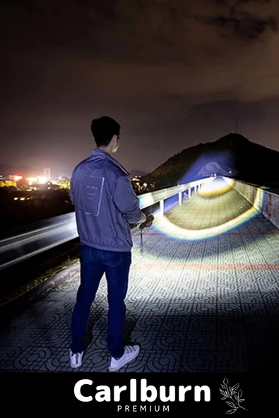 Profesyonel Üretim 750 Metre Menzilli Şarjlı Beyaz Işık 5 Modlu 3000 Lümen Güçlü El Feneri - 3