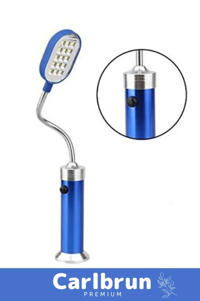 Özel Üretim Beyaz Işık Aleminyum Metal Gövde Pilli Tasarruf Özellikli 15 SMD Ledli Mıknatıslı Lamba - 2