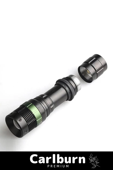 Premium Üretim Beyaz Işık 250 Metre Menzilli 3 Modlu 500 Lümen Şarjlı Zoomlu Acil Durum Feneri - 2