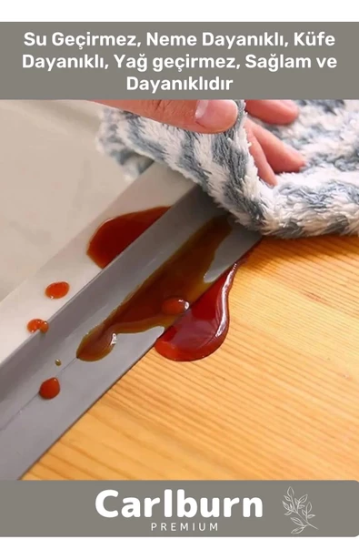 Premium Su Geçirmez Sızdırmaz Dayanıklı Pvc Yağ Kenar Küf Önleyici 3.2m Gri İzolasyon Bant 3 Adet - 7