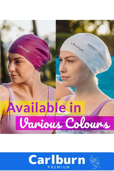 Premium Su Geçirmez Sızdırmaz Renkli Silikon Yüzücü Havuz Deniz Bone Elastik Yüzme Şapkası 2'li Set - 4