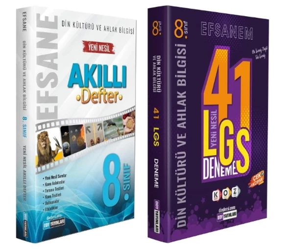 DDY YAYINLARI 8.Sınıf Din Kültürü ve Ahlak Bilgisi Efsane Akıllı Defter + LGS Efsane 41 Deneme ürün görseli