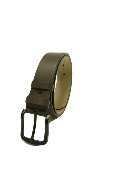 Koyu Kahverengi Suni Deri Analin Kemer 1046225101 - Resim 2