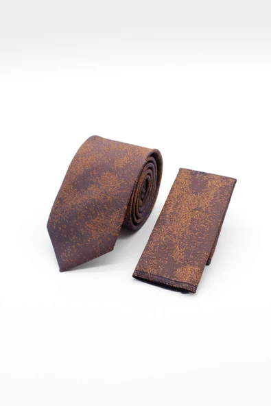 Turuncu Desenli 6 Cm Kravat 1090240125