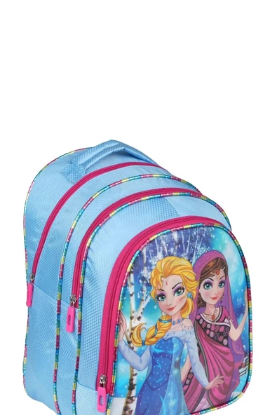 Kız Çocuk 3 Bölmeli Elsa Figürlü Okul Sırt Çantası 13SYG11-Elsa - Resim 2