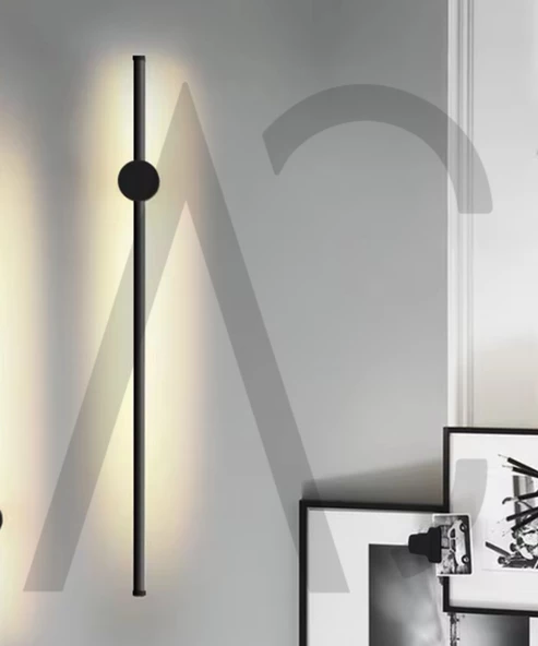 12W 80 cm Siyah Dikey Aplik - Gün Işığı (4200K) - 2