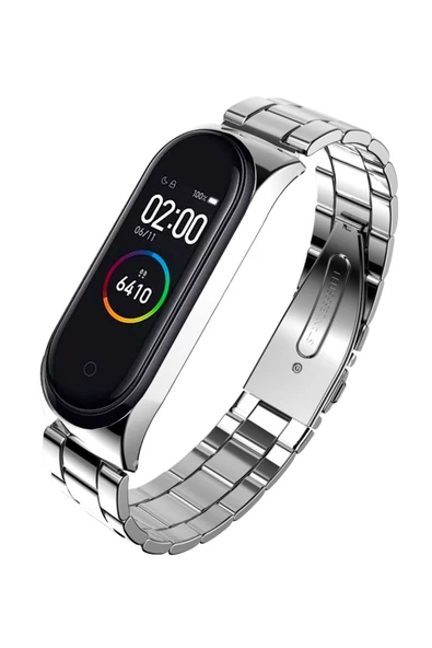 Xiaomi Mi Band 3/4 uyumlu Metal kordon