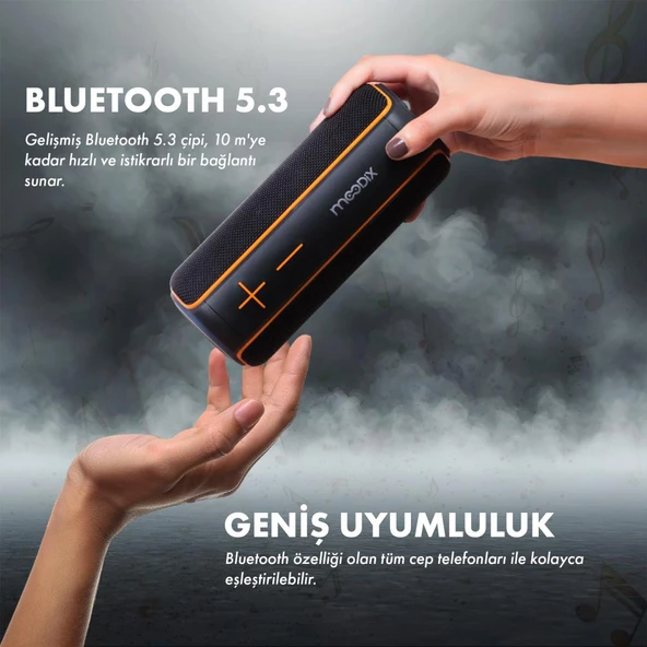 Moodix HO23P30 Bluetooth Hoparlör Siyah 8W*2 IPX7 Suya Dayanıklı - 6