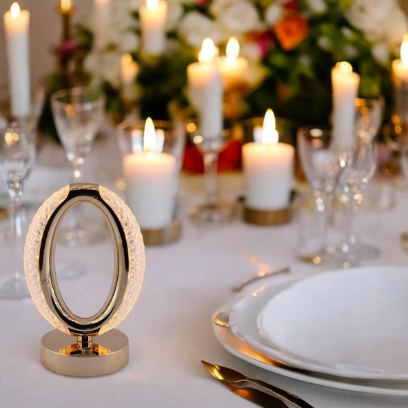 Modern Dekoratif Romantik Süsleme Masa Lambası Ledli Beyaz Sarı Soft Işıldak Şarjlı Masa Gece Lamba - 8