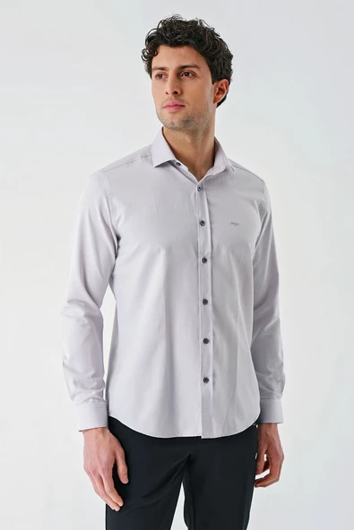 Lacivert Uzun Kollu Oxford Cepsiz Pamuklu Klasik Slim Fit Dar Kesim Gömlek 1004240235 - 2