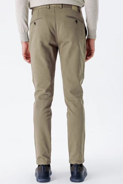 Camel Pamuklu Yandan Cepli Casual Slim Fit Chino Pantolon 1003235120 - Resim 5
