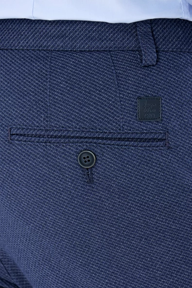 Lacivert Pamuklu Yandan Cepli Casual Slim Fit Chino Pantolon 1003235119 - Resim 6