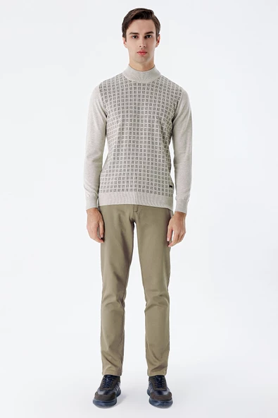 Camel Pamuklu Yandan Cepli Casual Slim Fit Chino Pantolon 1003235120 - Resim 2