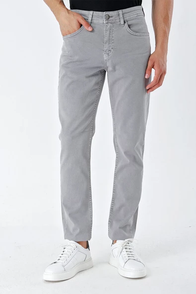 Gri Pamuklu 5 Cep Casual Slim Fit 5 Cep Pantolon 1003235318