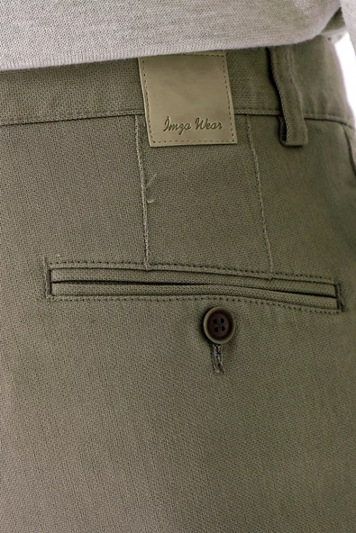 Camel Pamuklu Yandan Cepli Casual Slim Fit Chino Pantolon 1003235120 - Resim 6