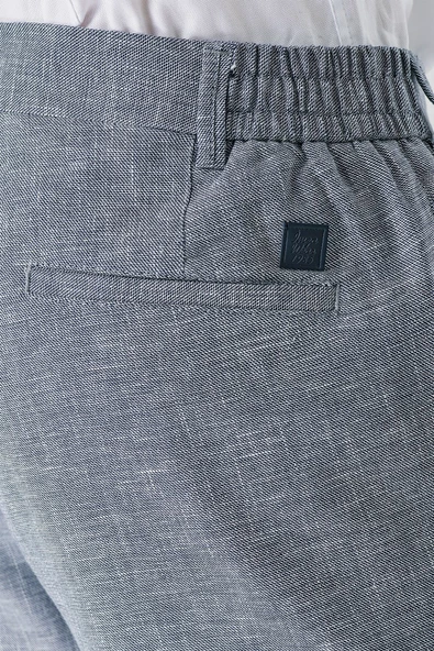 Koyu Lacivert Keten Lastikli Yandan Cepli Casual Comfort Fit Jogger Pantolon 1003240159 - 6