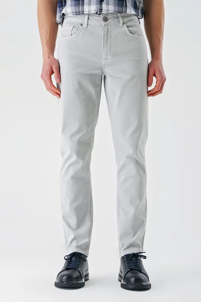 Taş Rengi Pamuklu 5 Cep Casual Slim Fit 5 Cep Pantolon 1003240318 - 3